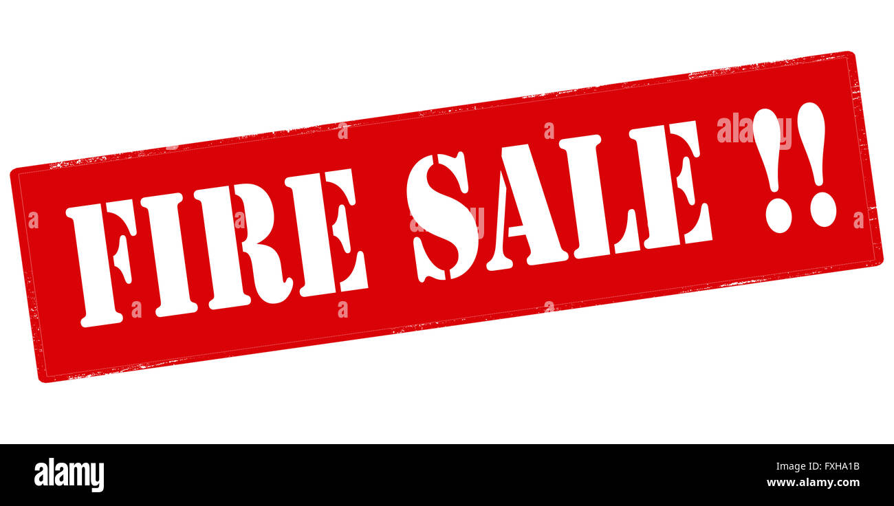 Rubber stamp with text fire sale inside, vector illustration` Stock